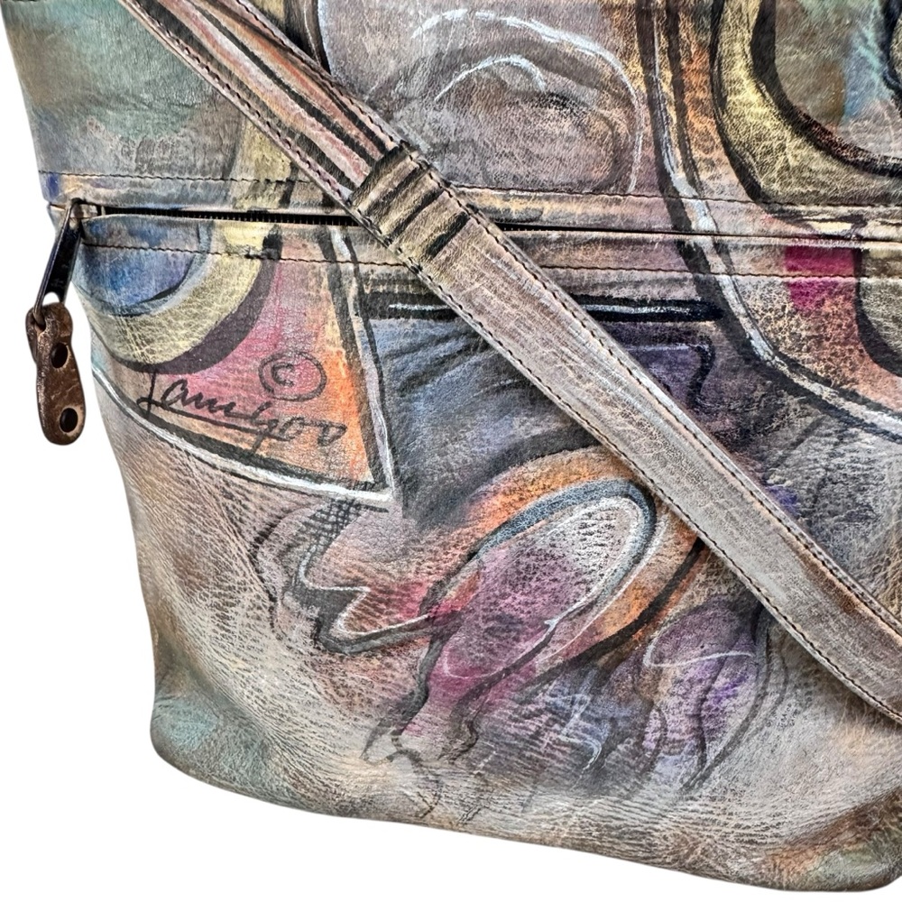 Jane Yoo wearable art shoulder bag artsy artisan artist Stylish Women's handbag - Picture 3 of 11